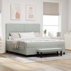 Boxspring bed 180x200 cm lichtgrijs fluweel