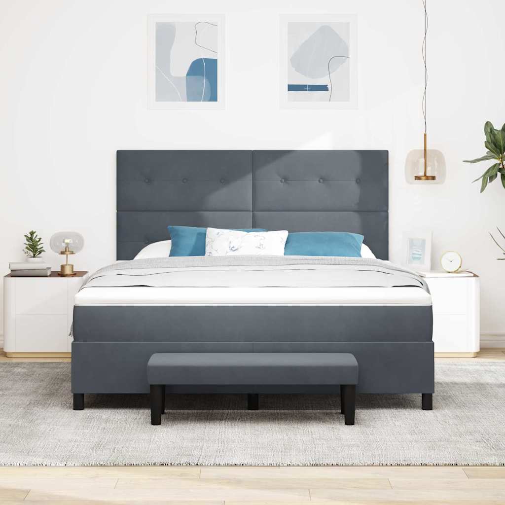 Boxspring bed met matras Donkergrijs 180 x 200 cm Fluweel