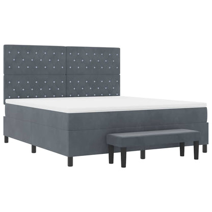 Boxspring bed met matras Donkergrijs 180 x 200 cm Fluweel