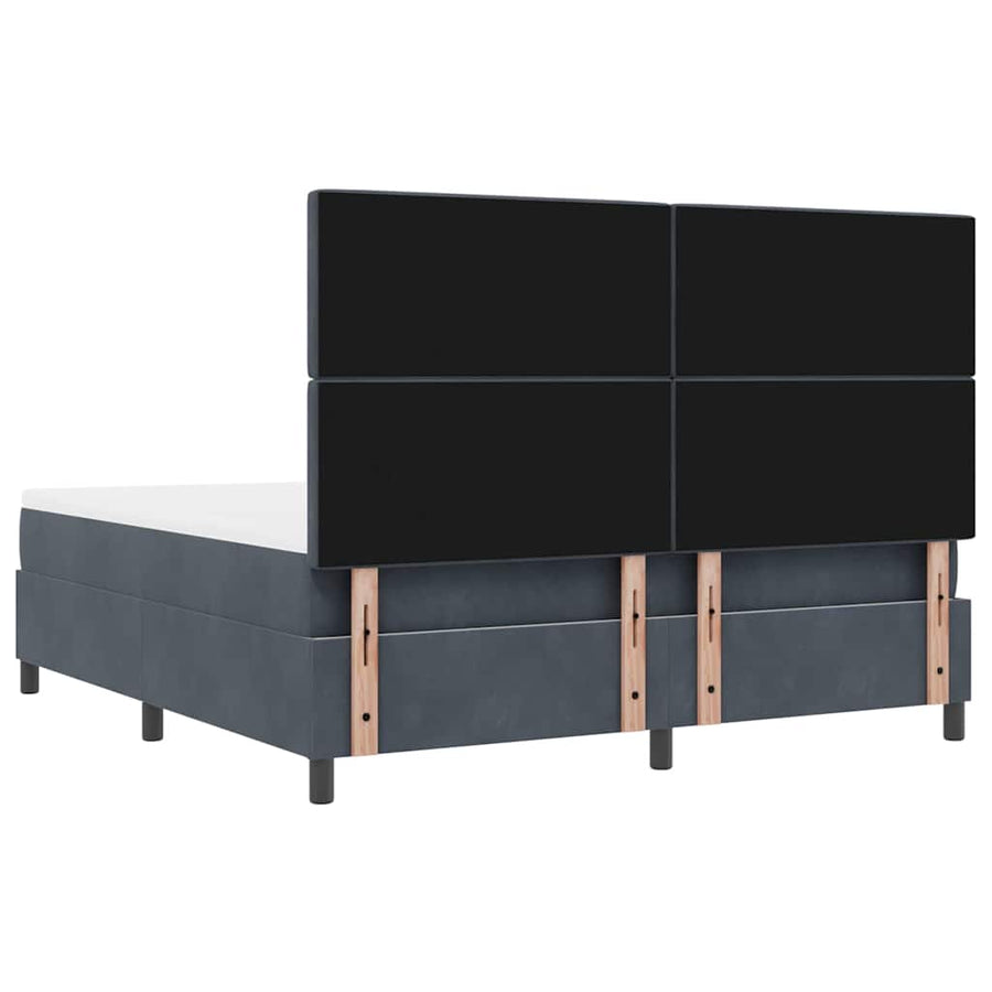 Boxspring bed met matras Donkergrijs 180 x 200 cm Fluweel