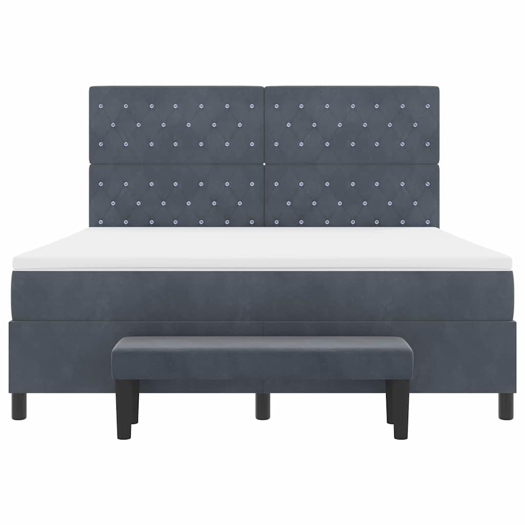 Boxspring bed met matras Donkergrijs 180 x 200 cm Fluweel