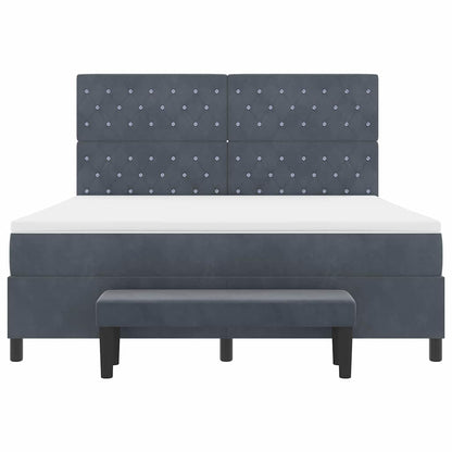 Boxspring bed met matras Donkergrijs 180 x 200 cm Fluweel