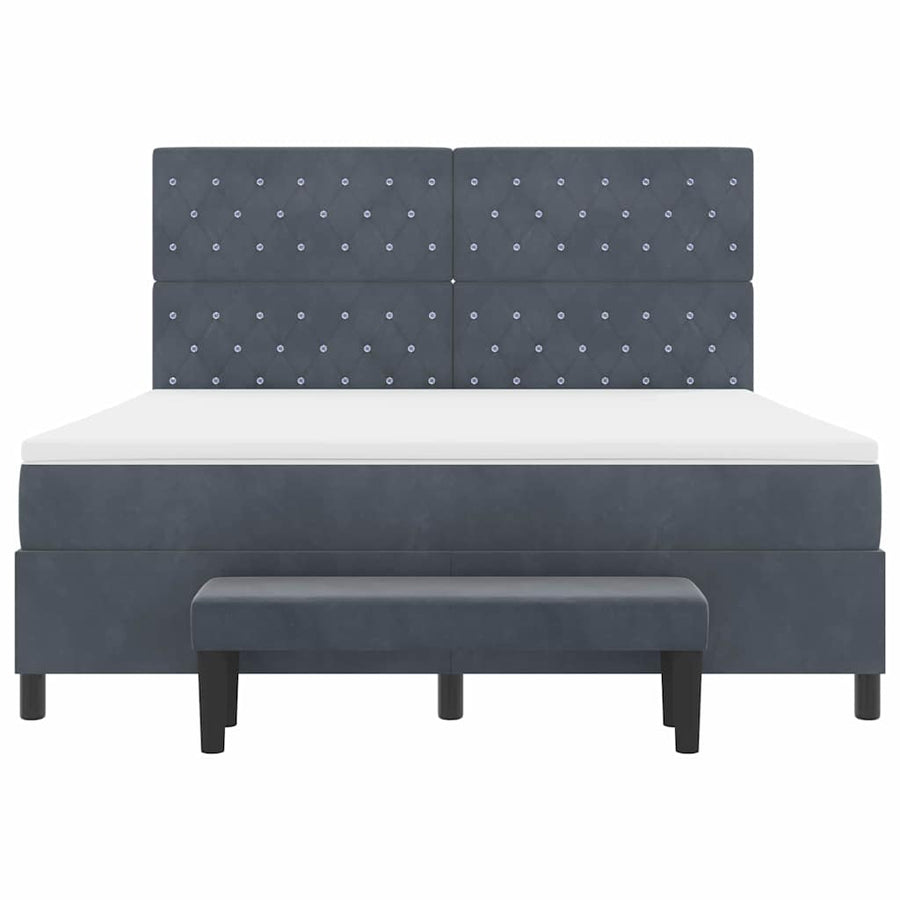 Boxspring bed met matras Donkergrijs 180 x 200 cm Fluweel