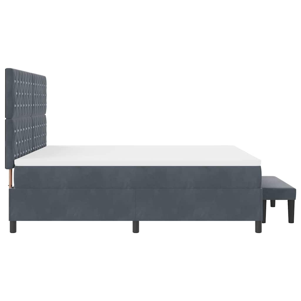 Boxspring bed met matras Donkergrijs 180 x 200 cm Fluweel