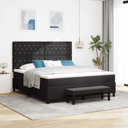 Boxspring bed met hoofdeinde Zwart 200 x 180 cm Fluweel