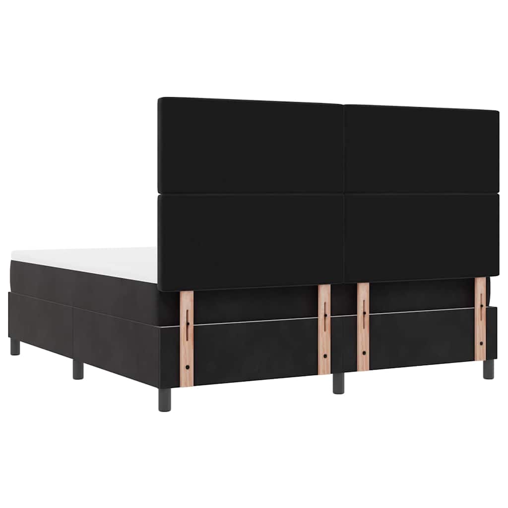 Boxspring bed met hoofdeinde Zwart 200 x 180 cm Fluweel