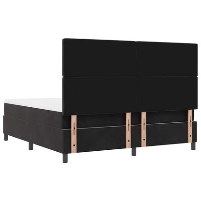 Boxspring bed met hoofdeinde Zwart 200 x 180 cm Fluweel