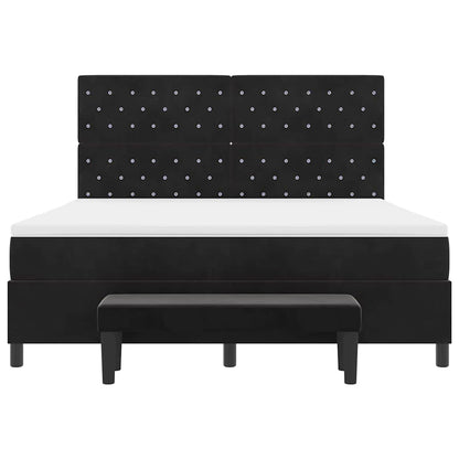 Boxspring bed met hoofdeinde Zwart 200 x 180 cm Fluweel