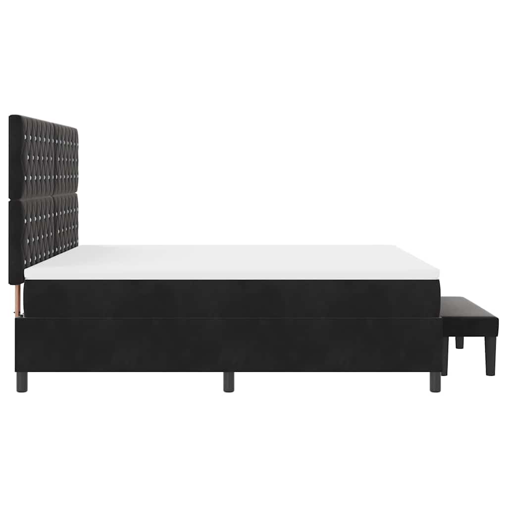 Boxspring bed met hoofdeinde Zwart 200 x 180 cm Fluweel