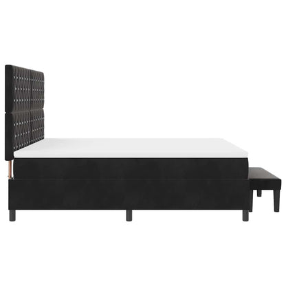 Boxspring bed met hoofdeinde Zwart 200 x 180 cm Fluweel