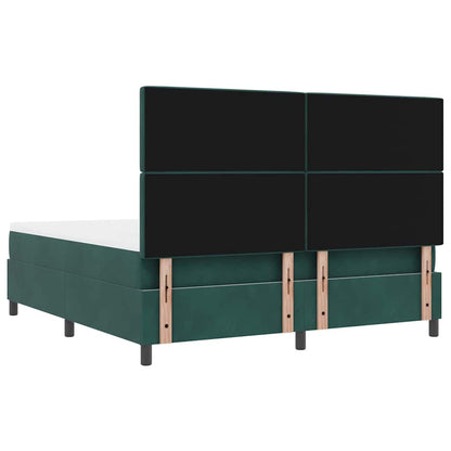 Boxspring bed met hoofdeinde Donkergroen 200 x 180 cm Fluweel