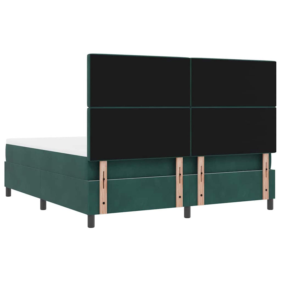 Boxspring bed met hoofdeinde Donkergroen 200 x 180 cm Fluweel