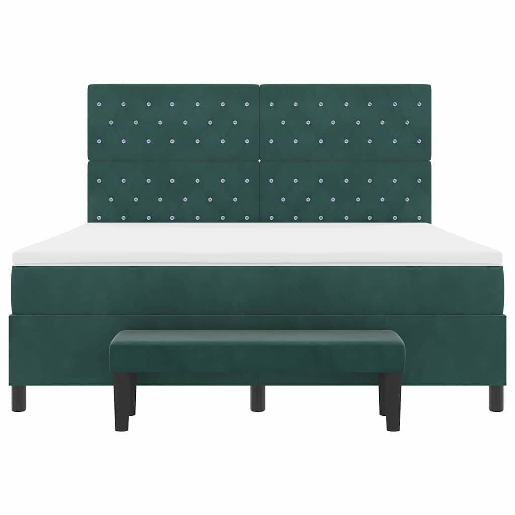 Boxspring bed met hoofdeinde Donkergroen 200 x 180 cm Fluweel