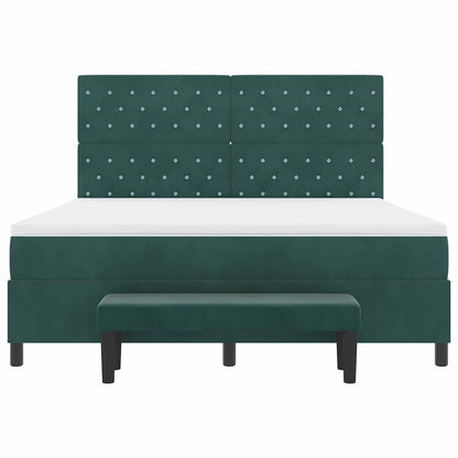 Boxspring bed met hoofdeinde Donkergroen 200 x 180 cm Fluweel
