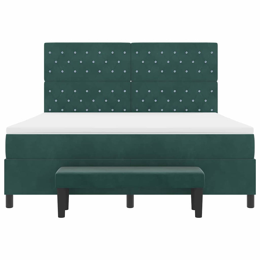 Boxspring bed met hoofdeinde Donkergroen 200 x 180 cm Fluweel