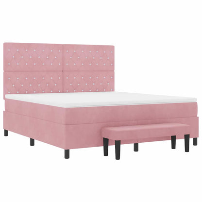 Boxspring bed met hoofdeinde Roze 200 x 180 cm Fluweel