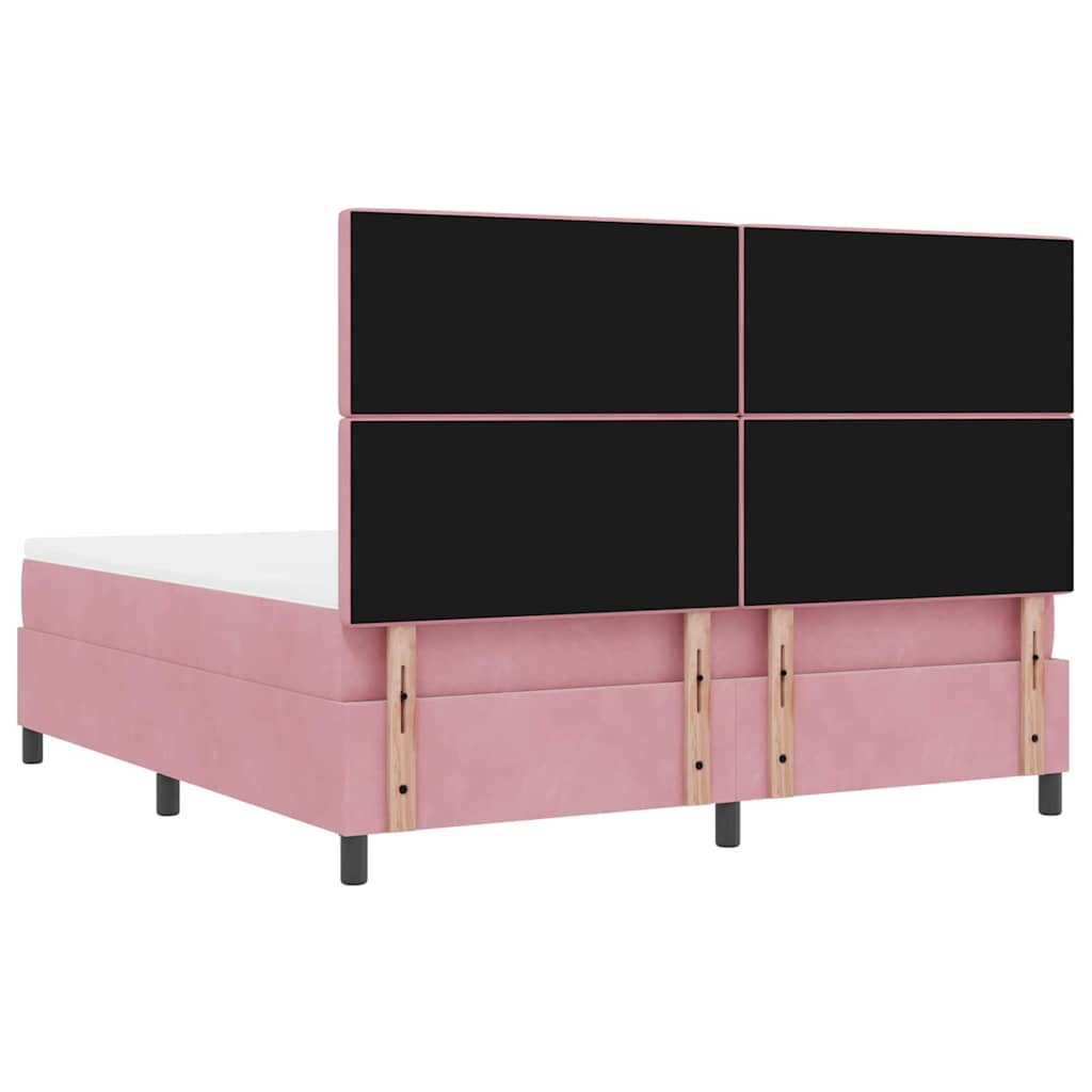 Boxspring bed met hoofdeinde Roze 200 x 180 cm Fluweel