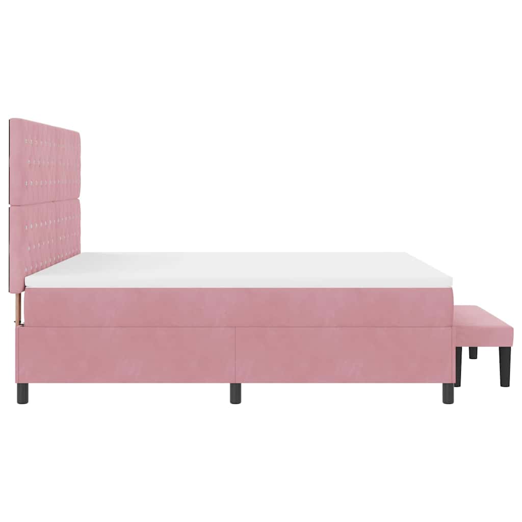 Boxspring bed met hoofdeinde Roze 200 x 180 cm Fluweel