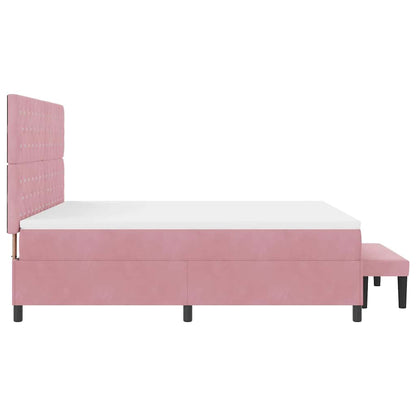 Boxspring bed met hoofdeinde Roze 200 x 180 cm Fluweel