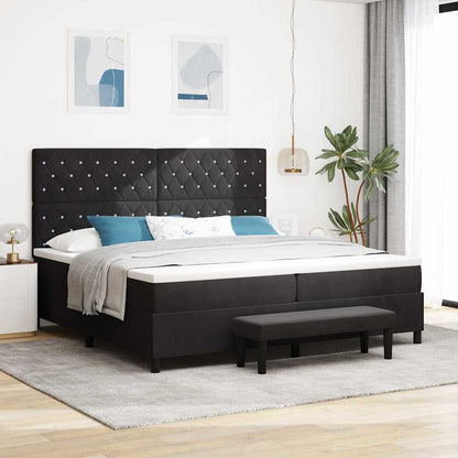 Boxspring bed met matras Zwart 200 x 200 cm Fluweel