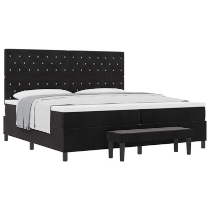 Boxspring bed met matras Zwart 200 x 200 cm Fluweel