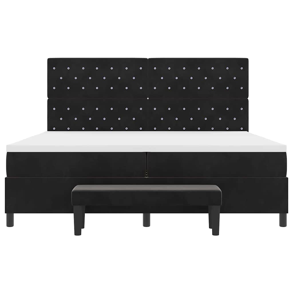 Boxspring bed met matras Zwart 200 x 200 cm Fluweel