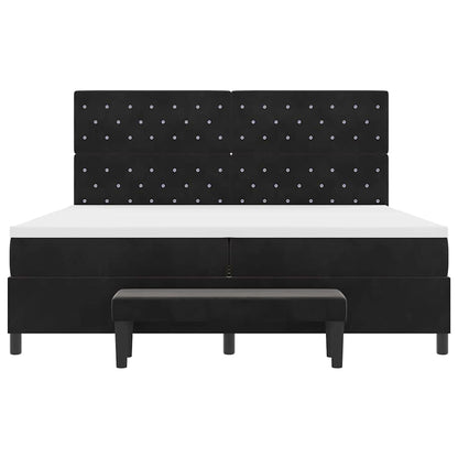 Boxspring bed met matras Zwart 200 x 200 cm Fluweel