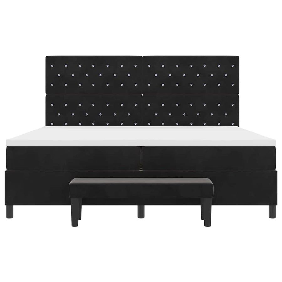 Boxspring bed met matras Zwart 200 x 200 cm Fluweel