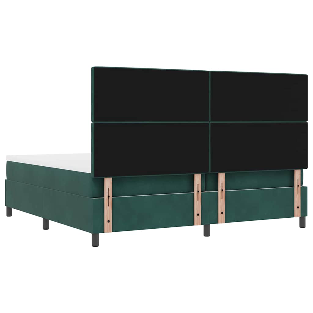 Boxspring bed met matras Donkergroen 200 x 200 cm Fluweel