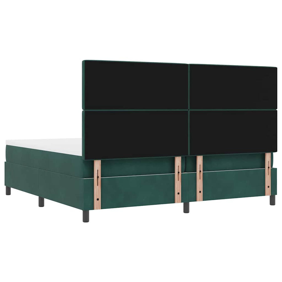 Boxspring bed met matras Donkergroen 200 x 200 cm Fluweel