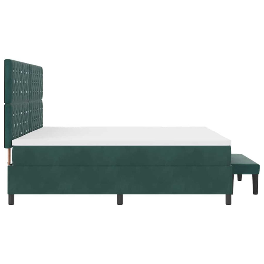 Boxspring bed met matras Donkergroen 200 x 200 cm Fluweel