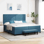 Boxspring bed donkerblauw 200x200 cm fluweel