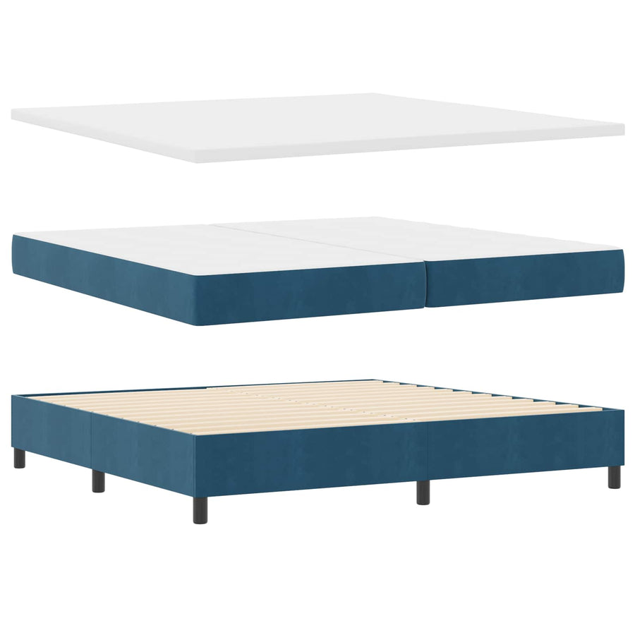 Boxspring bed met matras Donkerblauw 200 x 200 cm Fluweel