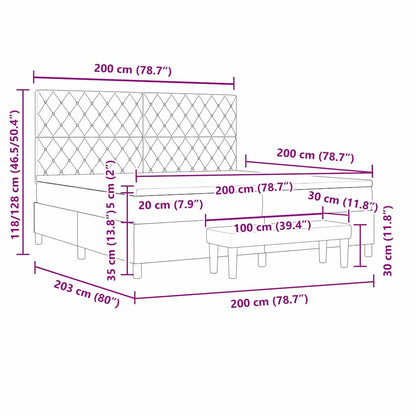 Boxspring bed met matras Donkerblauw 200 x 200 cm Fluweel