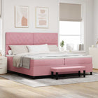 Boxspring bed 200x200 cm roze fluweel