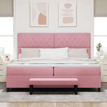 Boxspring bed met matras Roze 200 x 200 cm Fluweel