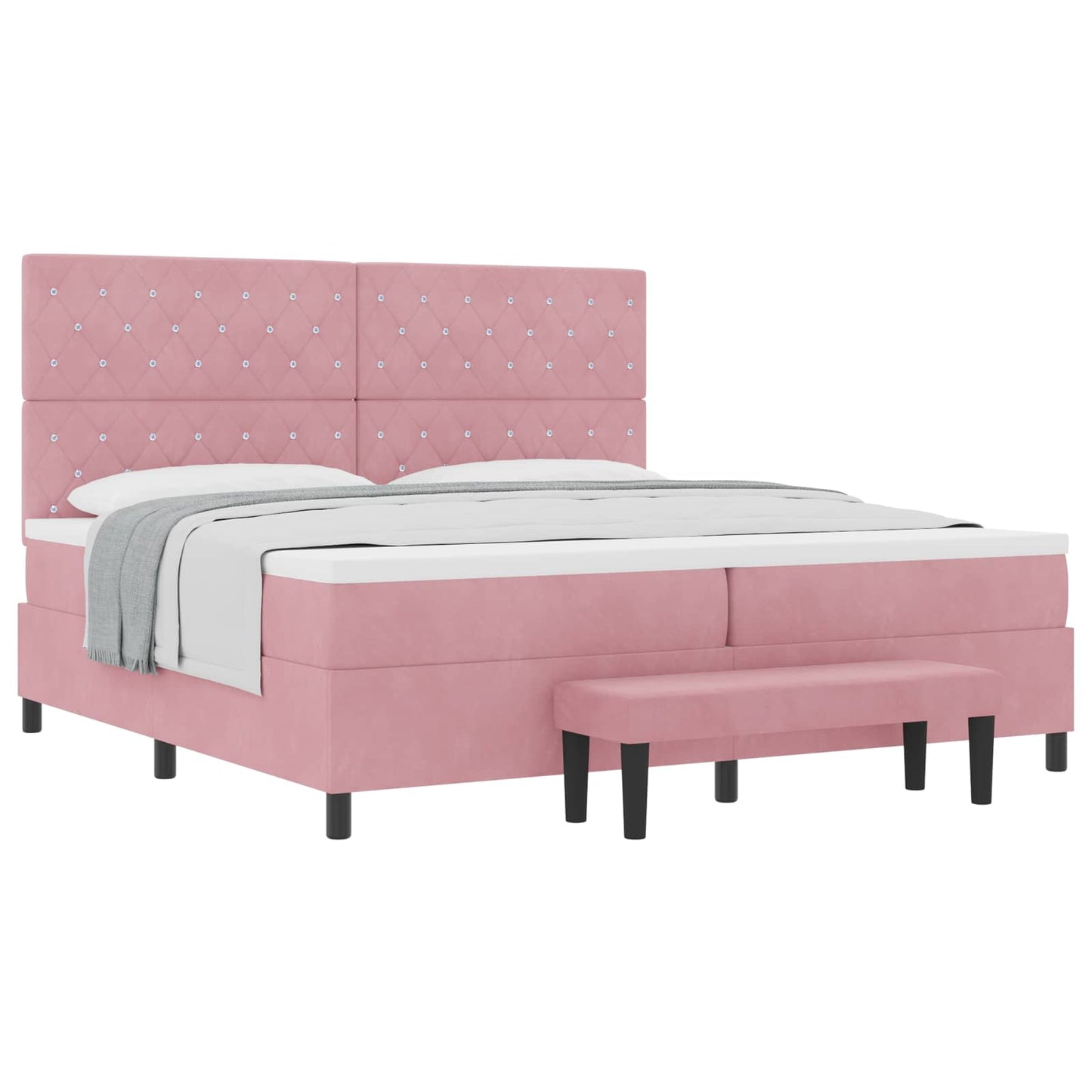 Boxspring bed met matras Roze 200 x 200 cm Fluweel