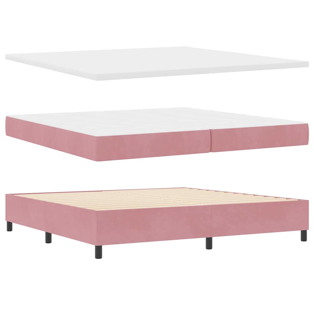 Boxspring bed met matras Roze 200 x 200 cm Fluweel