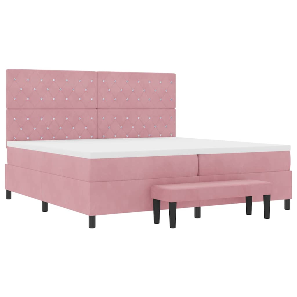 Boxspring bed met matras Roze 200 x 200 cm Fluweel