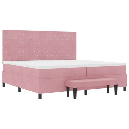 Boxspring bed met matras Roze 200 x 200 cm Fluweel