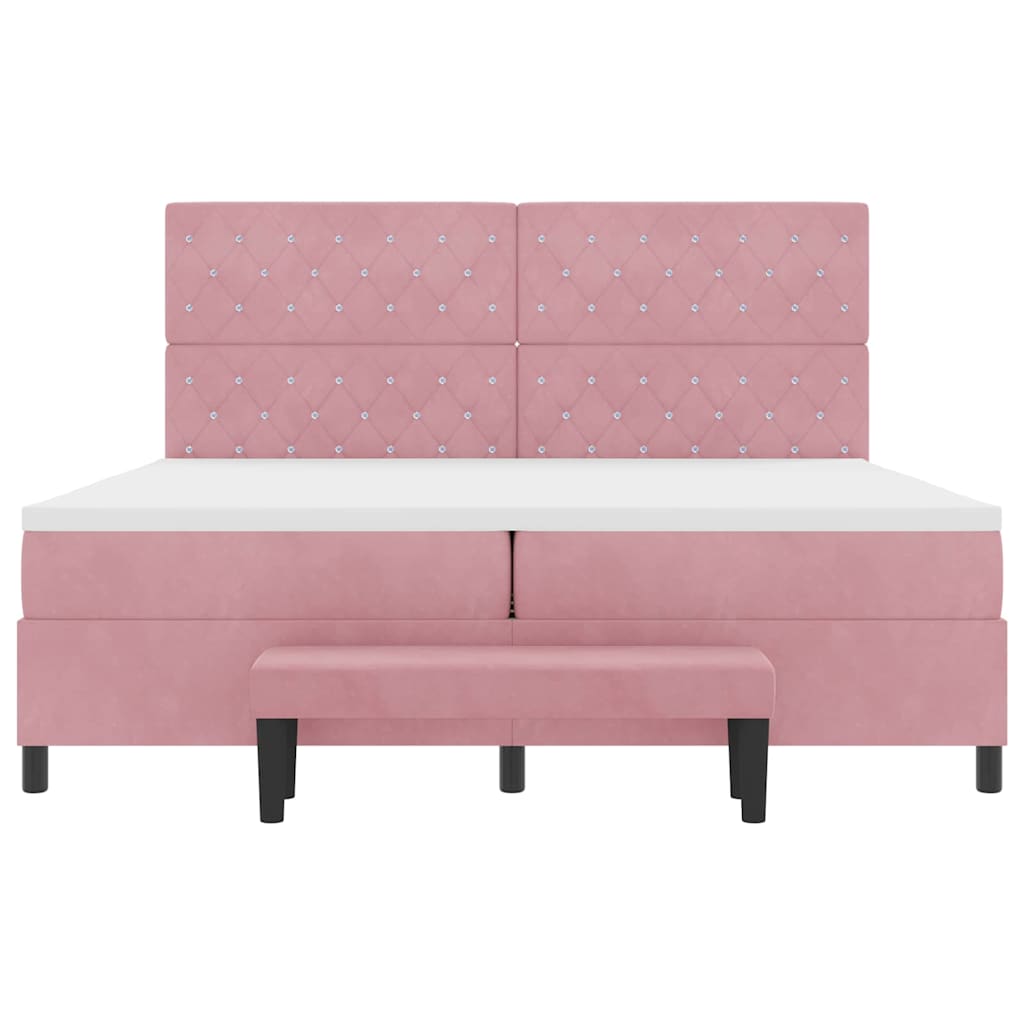 Boxspring bed met matras Roze 200 x 200 cm Fluweel