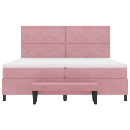 Boxspring bed met matras Roze 200 x 200 cm Fluweel