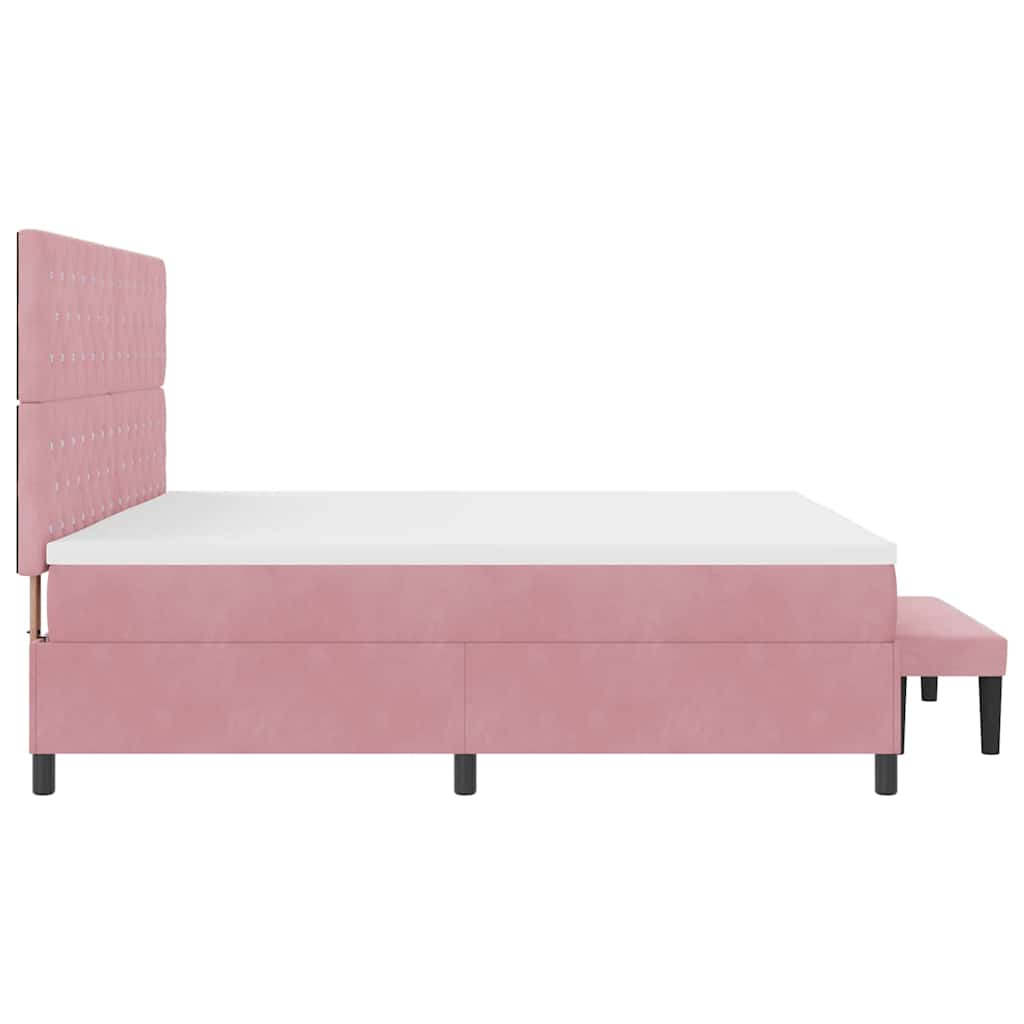 Boxspring bed met matras Roze 200 x 200 cm Fluweel