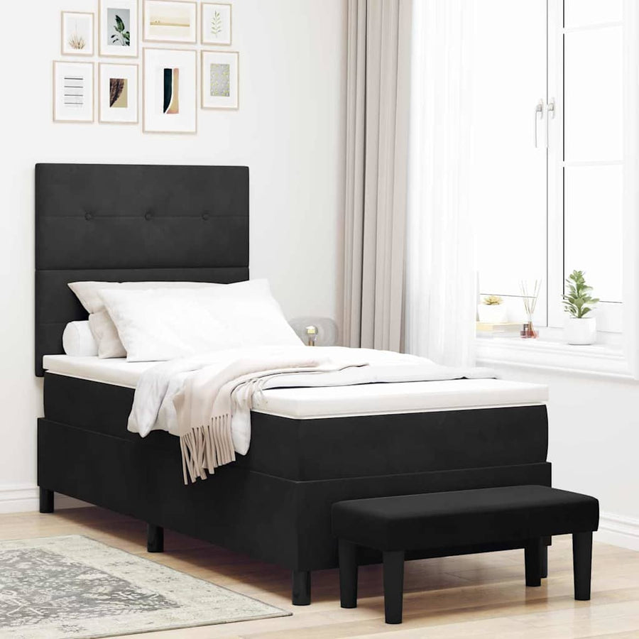 Boxspring bed met matras Zwart 80 x 200 cm Fluweel