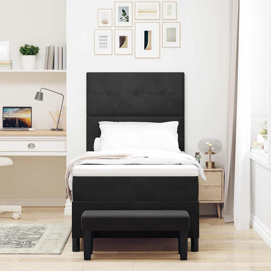 Boxspring bed met matras Zwart 80 x 200 cm Fluweel