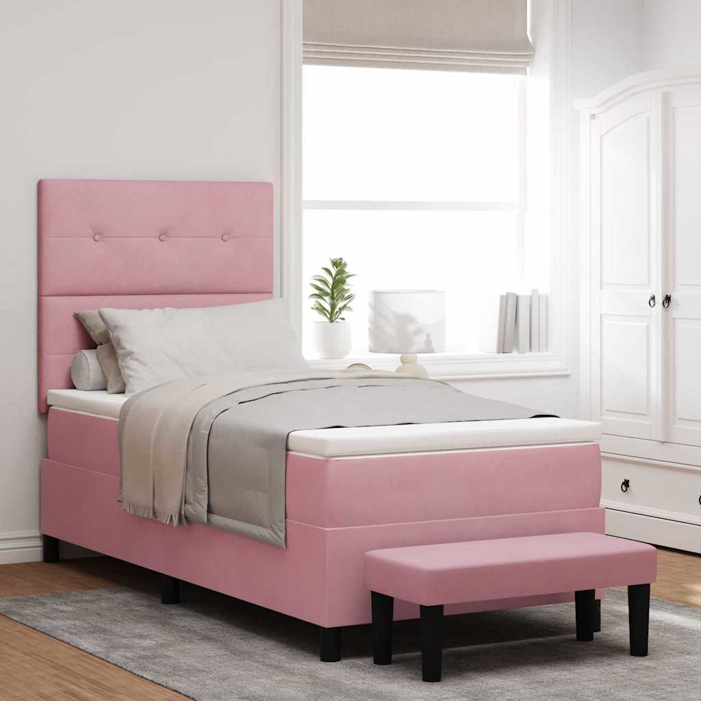 Boxspring bed met matras Roze 80 x 200 cm Fluweel