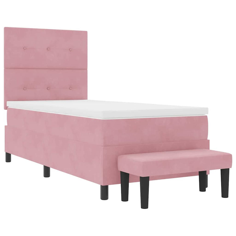 Boxspring bed met matras Roze 80 x 200 cm Fluweel