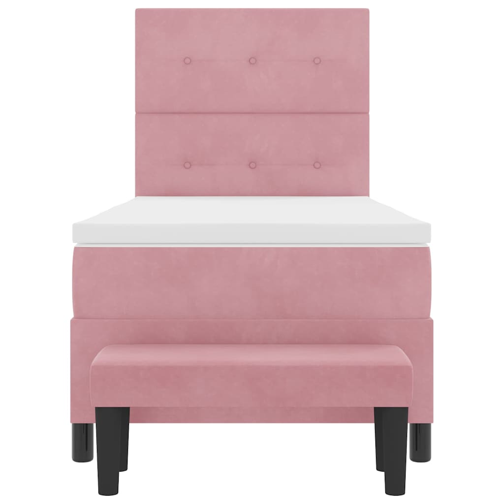 Boxspring bed met matras Roze 80 x 200 cm Fluweel