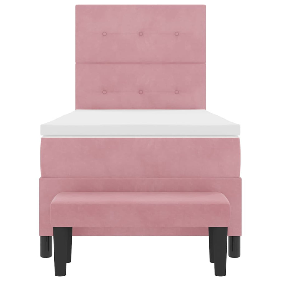 Boxspring bed met matras Roze 80 x 200 cm Fluweel