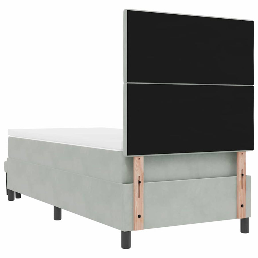 Boxspring bed met matras Lichtgrijs 90 x 190 cm Fluweel